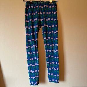 Hanna Andersson Blue Tulip Print Leggings Girls Kids Size 10